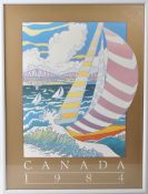 1984 VINTAGE 20TH CENTURY CANADA REGATTA RACING SAILING BOAT POSTER