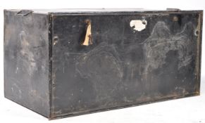 VINTAGE 20TH CENTURY BLACK LOCK SECURITY SAFE BOX / CHEST