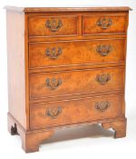 19TH CENTURY GEORGE III REVIVAL INLAID BURR WALNUT BACHELORS CHEST