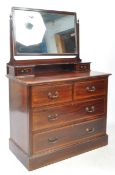 EDWARDIAN MAHOGANY INLAID DRESSING TABLE CHEST OF DRAWERS