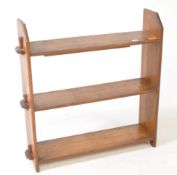 1920S ARTS & CRAFTS GOTHIC OAK PEG JOINTED CHURCH BOOKCASE SHELVES