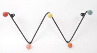 MID CENTURY ATOMIC ZIG ZAG SPACE AGE WIRE WORK FINIAL COAT RACK