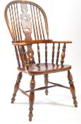 19TH CENTURY ASH & ELM WINDSOR CHAIR - ARMCHAIR