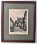 JACQUES CASPER - KRISTE WIG - 1906 FARMHOUSE COUNTRYSIDE ETCHING
