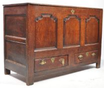 18TH CENTURY GEORGE III OAK MULE CHEST COFFER