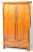 20TH CENTURY CHINESE HARDWOOD WARDROBE/ ARMOIRE