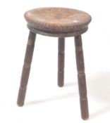 VICTORIAN ARTS & CRAFTS LIBERTY MANNER CARVED OAK STOOL