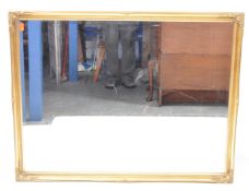 LARGE CONTEMPORARY GILT WOOD STYLE WALL OVERMANTEL MIRROR