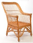 ITALIAN MODERN DESIGN - MID CENTURY ITALIAN WICKER & BAMBOO ARMCHAIR