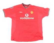 MANCHESTER UNITED - OFFICIAL MAN UTD 2000-02 HOME KIT SHIRT