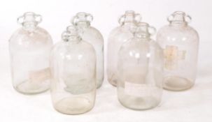 COLLECTION OF SIX VINTAGE 1980S DEMIJOHN GLASS BOTTLES