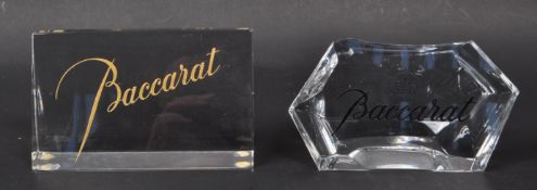 BACCARAT - TWO VINTAGE CRYSTAL DISPLAY BLOCKS