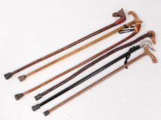 COLLECTION OF VINTAGE 20TH CENTURY HAND MADE WALKING STICKS