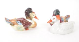 HEREND - TWO PAIRS OF MODEL 5036 PORCELAIN DUCKS