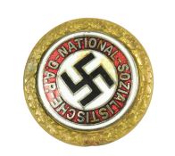 WWII SECOND WORLD WAR GERMAN GOLD PARTY BADGE