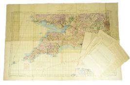 WWII SECOND WORLD WAR USED RAF MAP OF SOUTH WEST ENGLAND