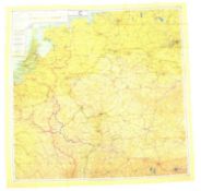WWII SECOND WORLD WAR SILK ESCAPE MAP - FRANCE & GERMANY