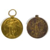 TWO WWI FIRST WORLD WAR VICTORY MEDALS