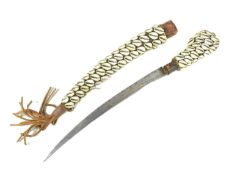 NORTH AFRICA ALGERIAN FLYSSA DAGGER WITH COWERIE SHELL SCABBARD