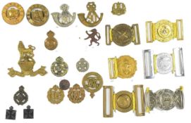 CAP BADGES & BUCKLES - COLLECTION OF FIRST & SECOND WORLD WAR CAP BADGES