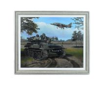 THE DEFENDERS DEFENDER - OIL ON CANVAS LEE LACEY PAINTING