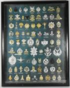 MILITARY CAP BADGES - LARGE FRAMED DISPLAY
