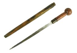 19TH CENTURY WOODEN BATON WITH CONCEALED BLADE