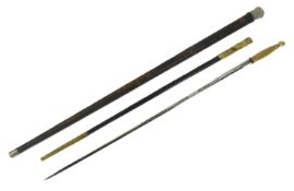 EARLY 20TH MASONIC WALKING CANE WITH CONCEALED SWORD