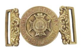 19TH CENTURY VICTORIAN ROYAL SUSSEX REGIMENT BELT BUCKLE