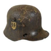 SECOND WORLD WAR GERMAN WAFFEN SS DOUBLE DECAL PARADE HELMET