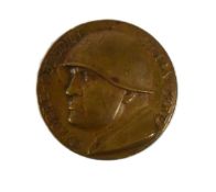 SECOND WORLD WAR ITALIAN FASCIST COPPER COMMEMORATIVE MEDALLION