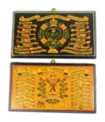 TWO HAND PAINTED REGIMENTAL BATTLE HONOURS