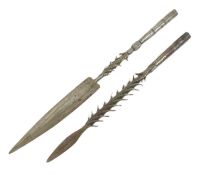 TWO 18TH CENTURY AFRICAN TRIBAL SPEAR HEADS