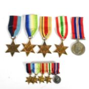 WWII SECOND WORLD WAR MEDAL GROUP WITH MINIATURES