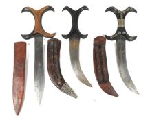 THREE EARLY 20TH CENTURY BEJA SUDANESE DAGGERS