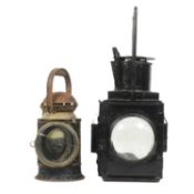 B.R.(W) STEAM LOCOMOTIVE OIL LAMP WITH ANOTHER