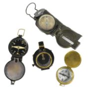 COLLECTION OF X4 MILITARY INTEREST COMPASSES