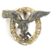 WWII SECOND WORLD WAR GERMAN LUFTWAFFE PILOT OBSERVERS BADGE