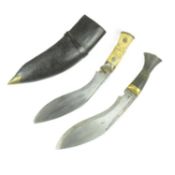 TWO SMALL NEPALESE KUKRI KNIVES