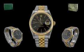 Rolex - Gentleman's 18ct Gold and Steel Oyster Perpetual Chronometer Wrist Wrist. Model No 16233,