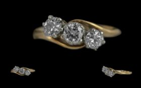 Ladies 1920s Three Stone Diamond Set Rin