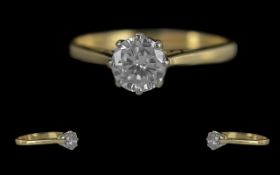 Ladies 18ct Gold Pleasing Single Stone D