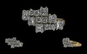 Ladies - Excellent Quality 18ct Gold Diamond Set Cluster Ring, Marked 750 to Interior of Shank.