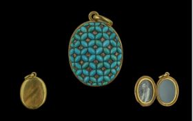 Antique Period Superb Quality 22ct Gold Double Sided Hinged Oval Shaped Locket/Pendant - Set With
