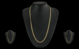 Fine Quality and Good Looking 9ct Gold Triple Link Chain with lobster claw clasp, marked 9.375, of