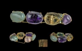 Ladies 14ct Yellow Gold Multi Gem Set La