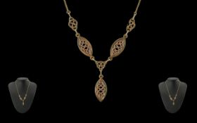 Clogau - Excellent 9ct Gold Necklace with Drop, With Full Hallmark,