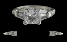 Ladies - Superb 18ct White Gold Diamond Set Dress Ring. Marked 18ct to Interior of Shank.