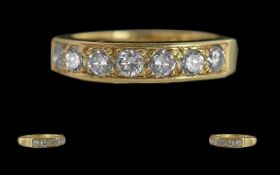 Ladies Good Quality 18ct Gold Seven Stone Diamond Set Ring. Full Hallmark to Interior of Shank.
