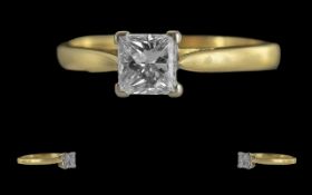 Ladies 18ct Gold Single Stone Diamond Set Ring, Full Hallmark to Interior of Shank,